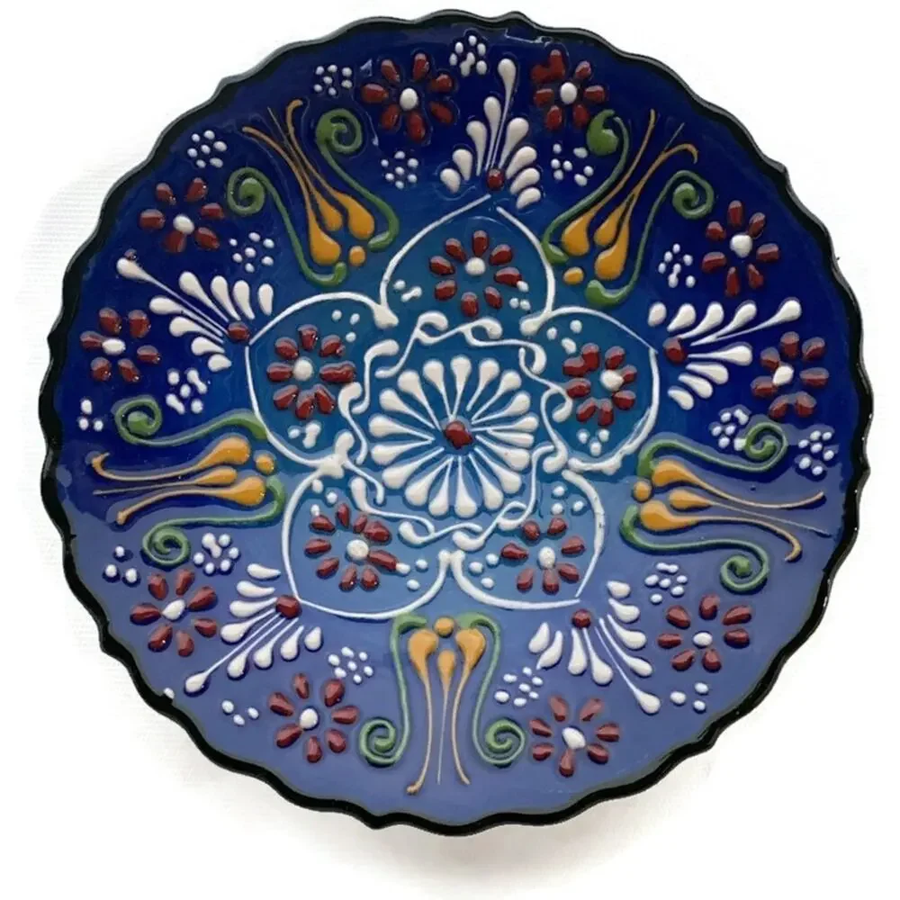 Pintado a Mano Hand Painted Ottoman Floral Plate Multicolor 7